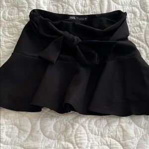 Zara Black Skirt with Under Shorts with Elegant Bow